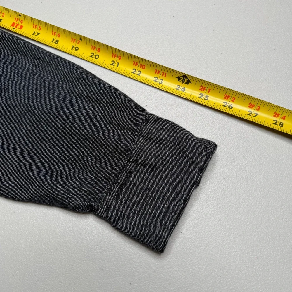 Levis Mens Large Dark Gray Pearl Snap Western Shirt Long Sleeve Cotton